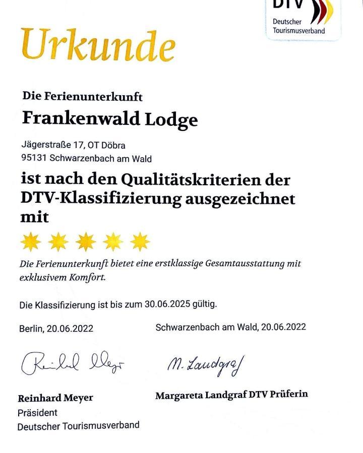 Frankenwald-Lodge Schwarzenbach am Wald Zewnętrze zdjęcie